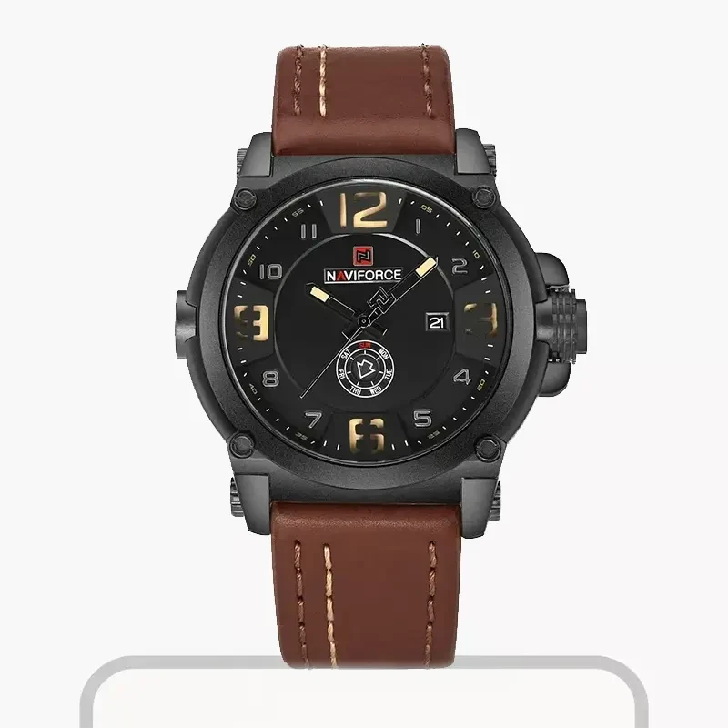 Naviforce Japan Quartz Dual-time Black Dial Men's Watch- NF9099